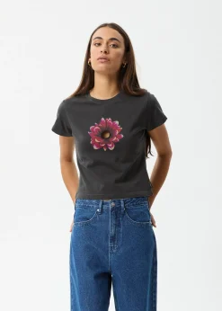 Tees & Shirts<Afends Keyhole  - Baby Tee Stone Black