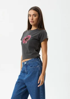 Tees & Shirts<Afends Keyhole  - Baby Tee Stone Black