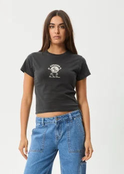 Tees & Shirts<Afends Last Dance  - Baby Tee Stone Black
