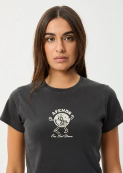 Tees & Shirts<Afends Last Dance  - Baby Tee Stone Black