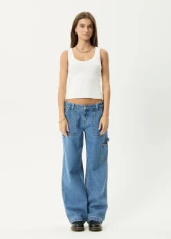 Sleeveless|Essentials<Afends Layden - Rib Singlet White