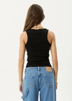 Sleeveless|Essentials<Afends Layden  - Rib Singlet Black