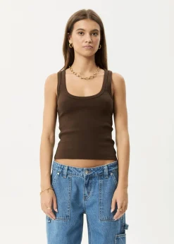 Sleeveless|Essentials<Afends Layden - Rib Singlet Coffee