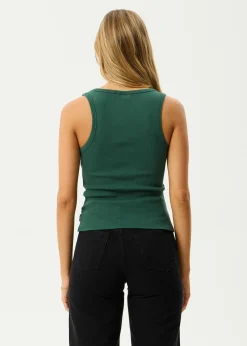 Sleeveless|Essentials<Afends Layden - Rib Singlet Hunter Green