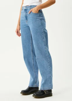 Jeans|Essentials<Afends Leila  - Straight Leg Jean Worn Blue