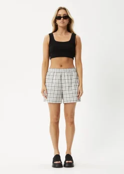 Shorts<Afends Leo  - Seersucker Boxer Short Black / White