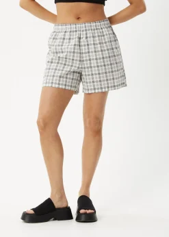 Shorts<Afends Leo  - Seersucker Boxer Short Black / White