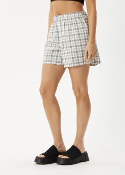 Shorts<Afends Leo  - Seersucker Boxer Short Black / White