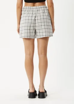 Shorts<Afends Leo  - Seersucker Boxer Short Black / White