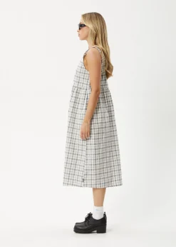 Dresses<Afends Leo  - Seersucker Midi Dress Black / White