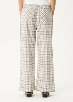 Pants<Afends Leo  - Seersucker Wide Leg Pant Coffee / White