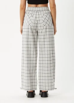 Pants<Afends Leo  - Seersucker Wide Leg Pant Black / White