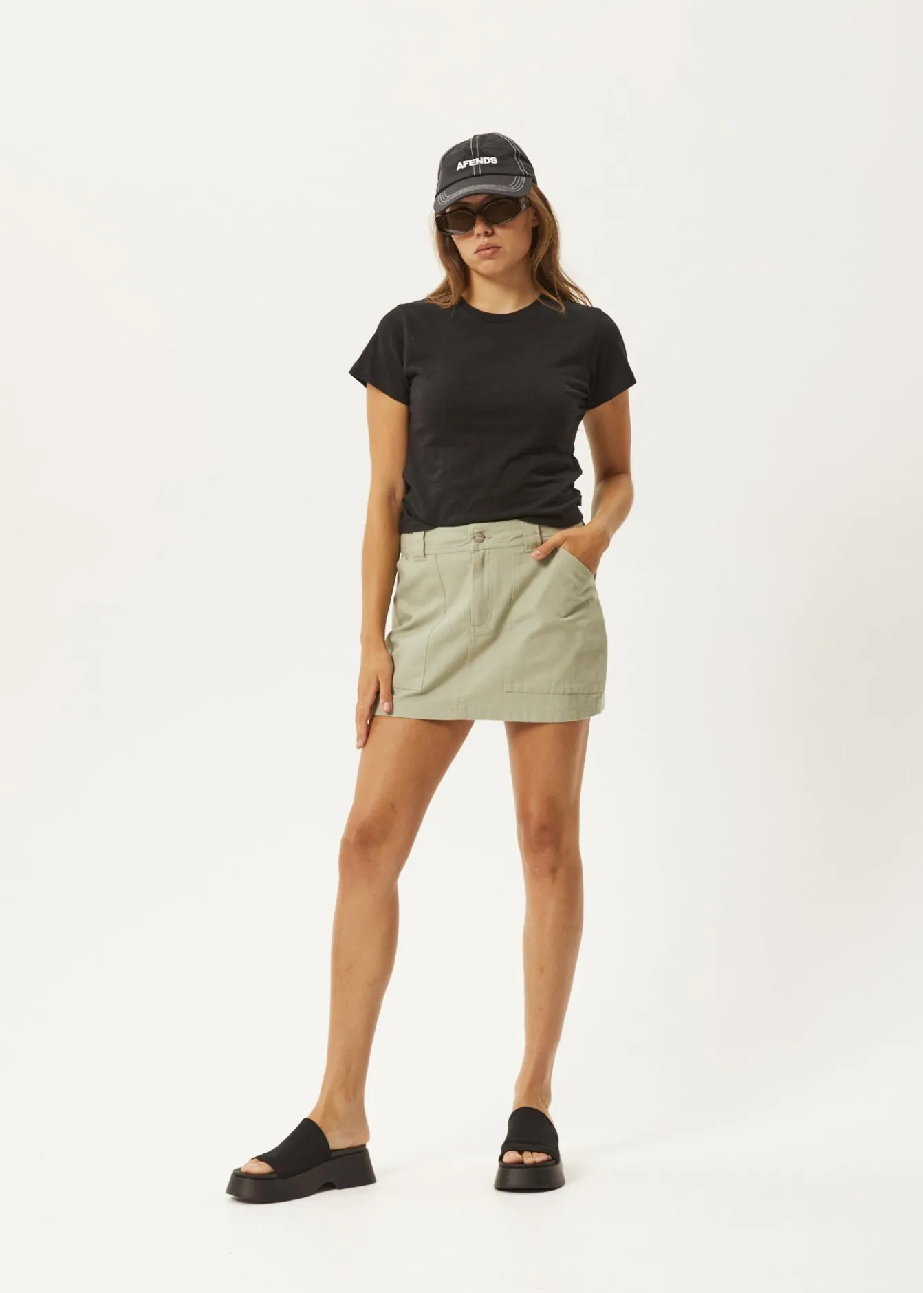 Skirts<Afends Lexi - Cargo Mini Skirt Eucalyptus
