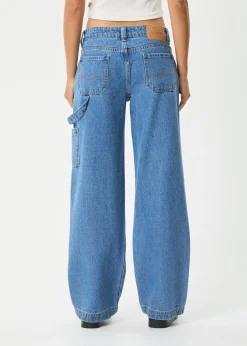 Jeans|Essentials<Afends Lexi  - Low Rise Workwear Jean Worn Blue