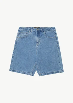 Shorts<Afends Lil C  - Denim Baggy Short 22" Worn Blue