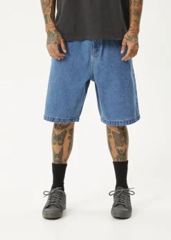 Shorts<Afends Lil C  - Denim Baggy Short 22" Worn Blue
