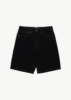 Shorts<Afends Lil C  - Denim Baggy Short 22" Washed Black