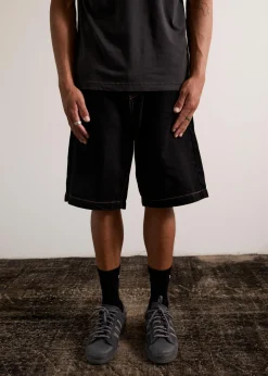 Shorts<Afends Lil C  - Denim Baggy Short 22" Washed Black