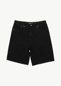 Shorts<Afends Lil C  - Denim Baggy Short 22" Washed Black