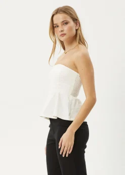Sleeveless|Essentials<Afends Lilo  - Strapless Top Off White