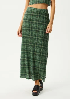 Sets & Co-Ords|Skirts<Afends Lonnie - Seersucker Maxi Skirt Hunter Green