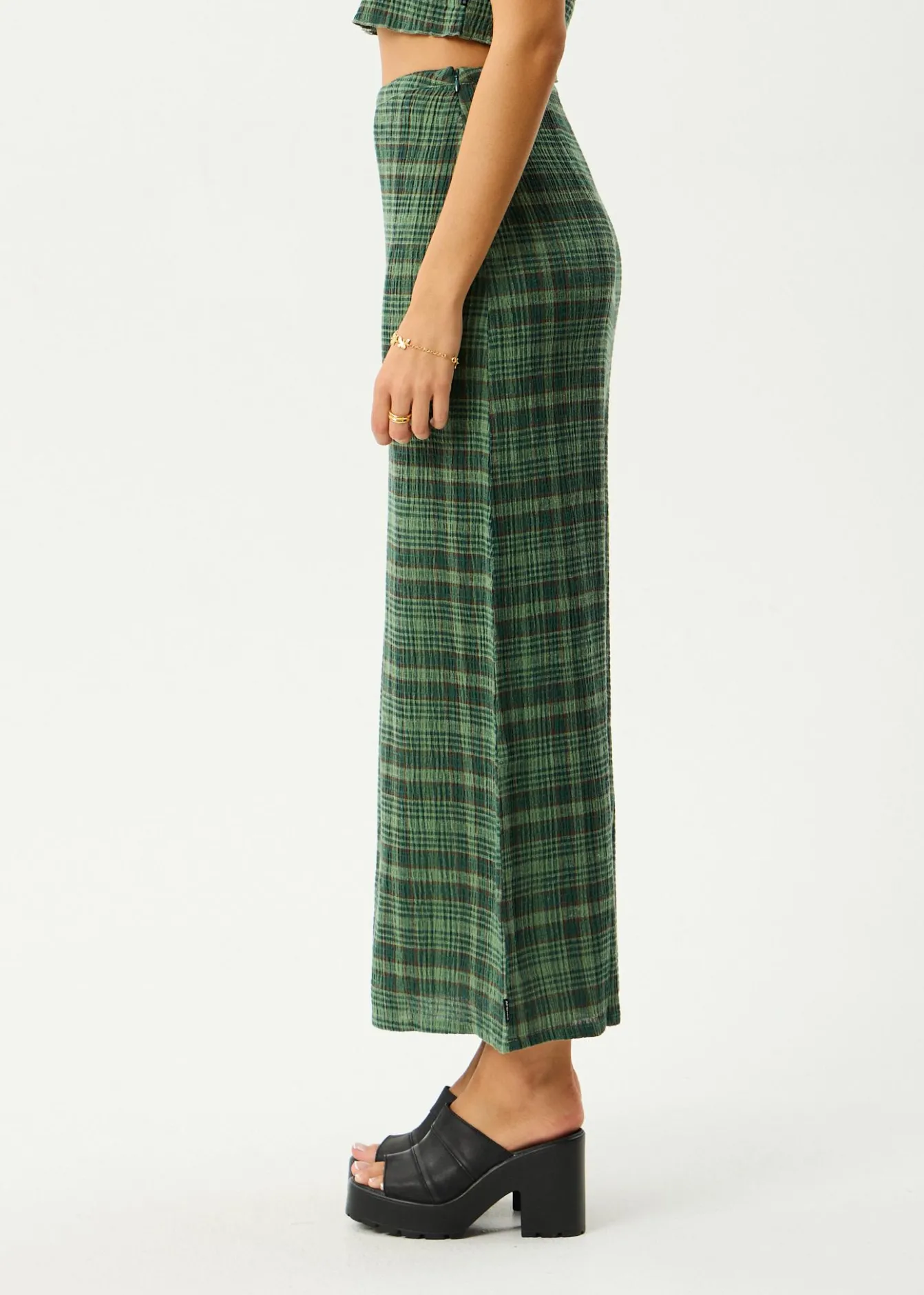 Sets & Co-Ords|Skirts<Afends Lonnie - Seersucker Maxi Skirt Hunter Green