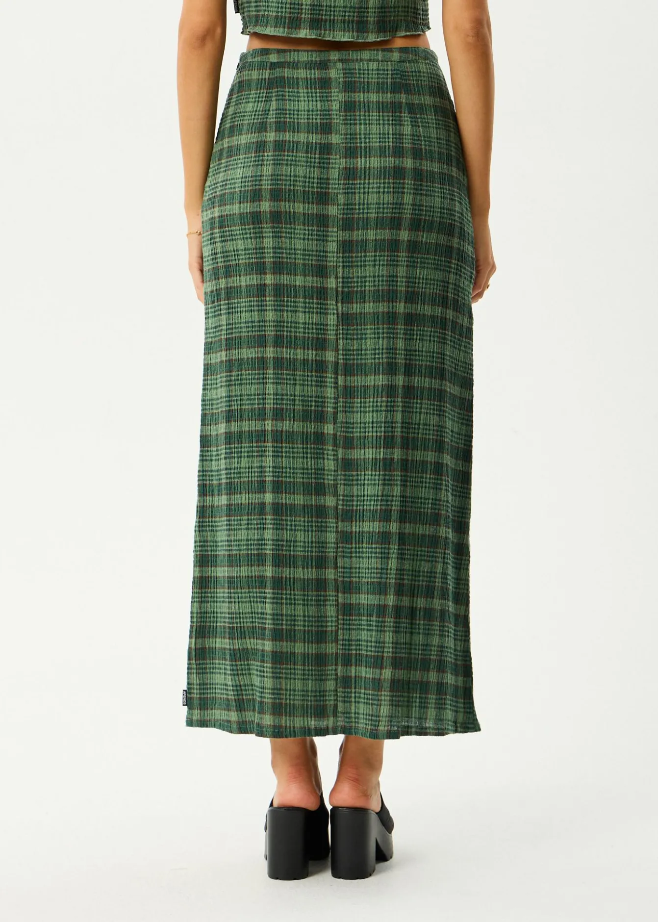 Sets & Co-Ords|Skirts<Afends Lonnie - Seersucker Maxi Skirt Hunter Green