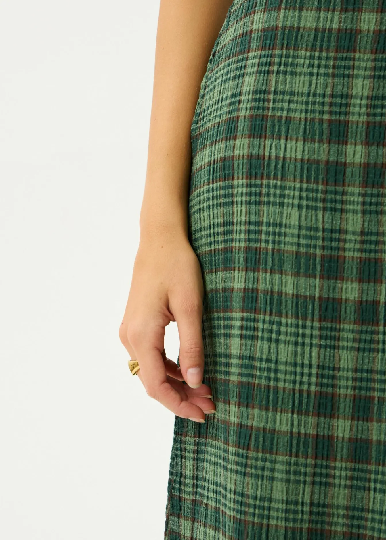 Sets & Co-Ords|Skirts<Afends Lonnie - Seersucker Maxi Skirt Hunter Green