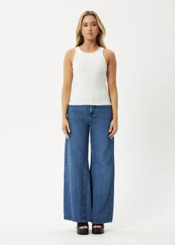 Sleeveless|Essentials<Afends Lydia  - Rib Singlet White