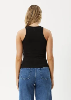 Sleeveless|Essentials<Afends Lydia - Rib Singlet Black
