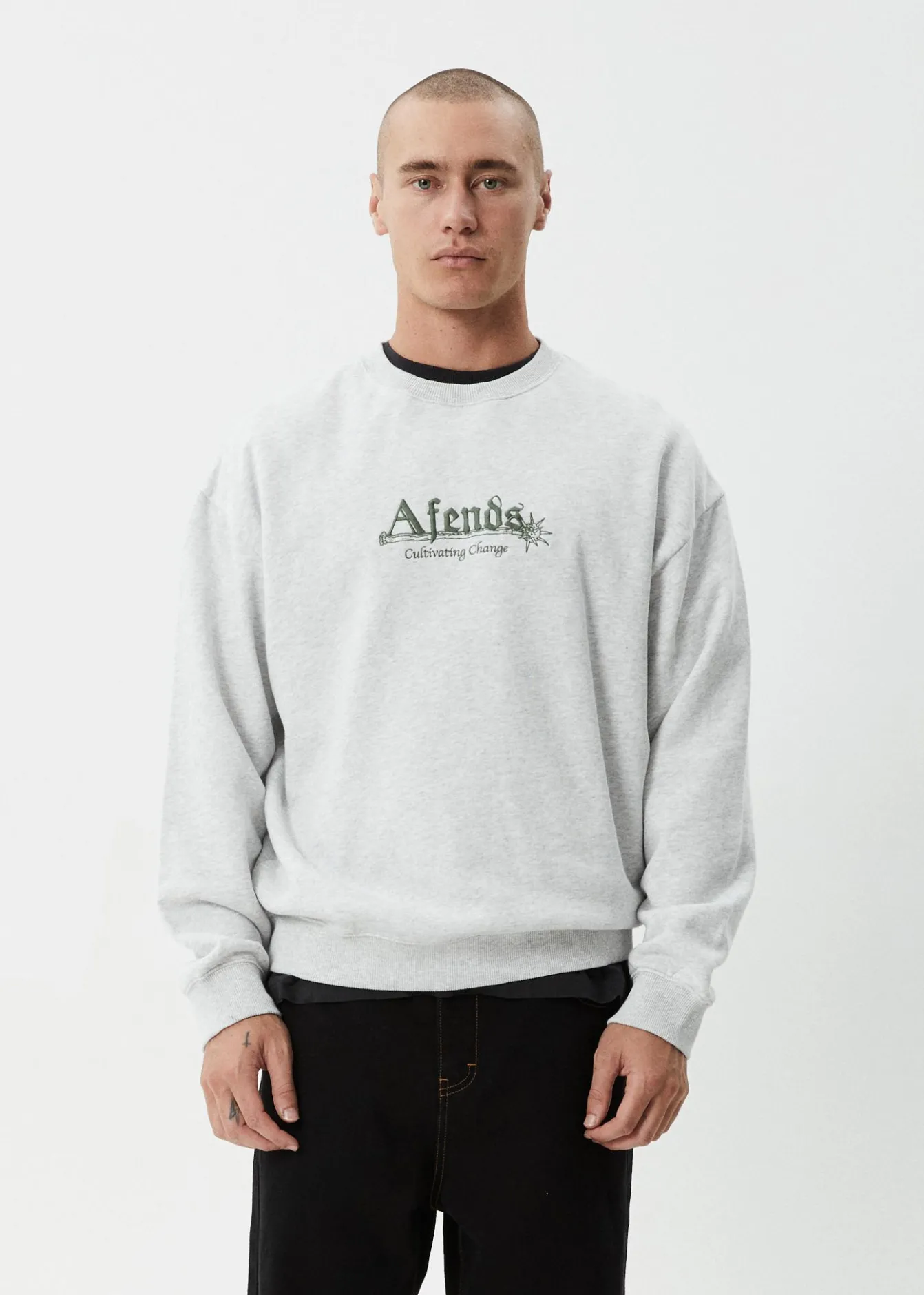 Sweaters & Hoodies<Afends Mace - Crew Neck Jumper Grey Marle
