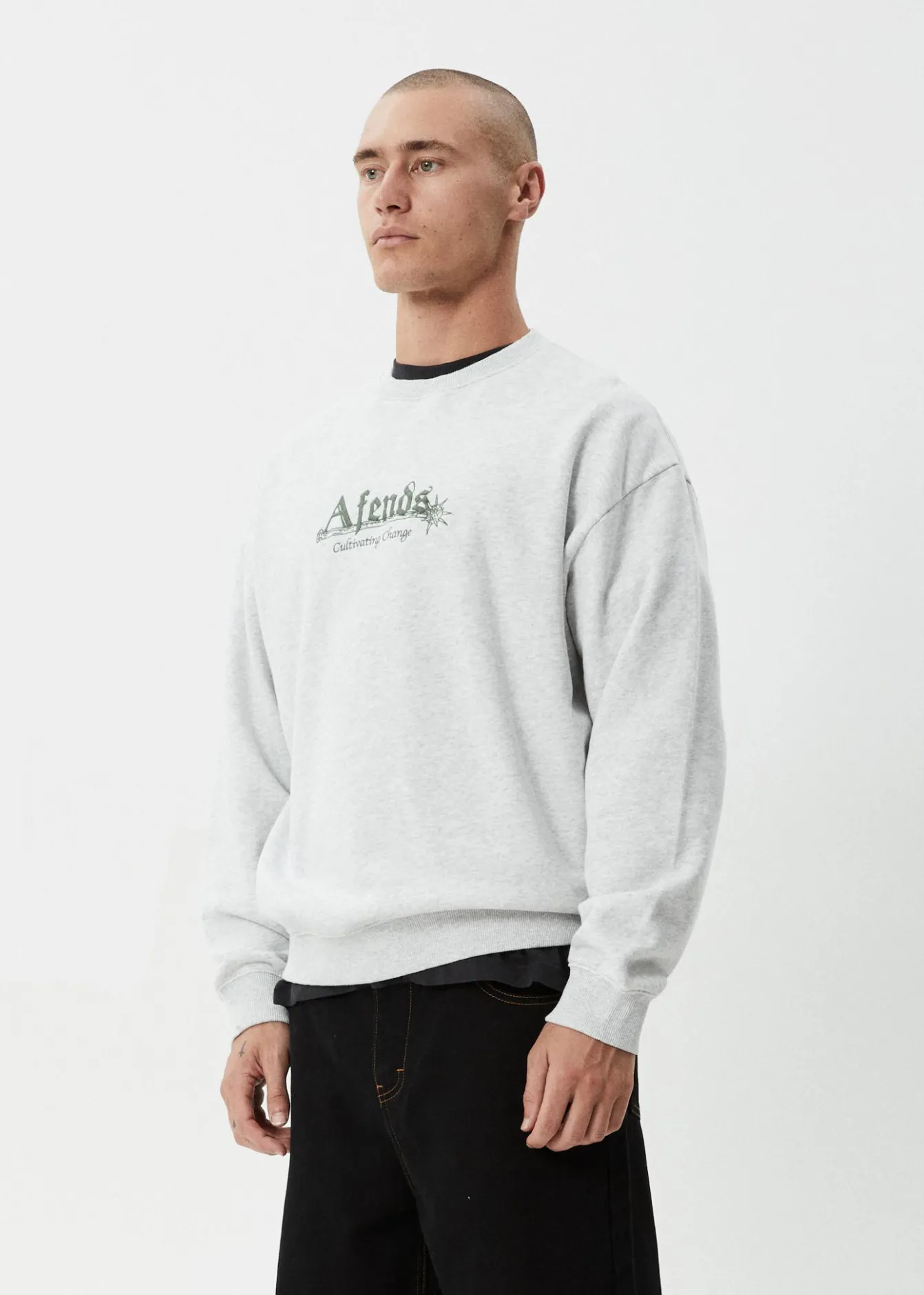 Sweaters & Hoodies<Afends Mace - Crew Neck Jumper Grey Marle