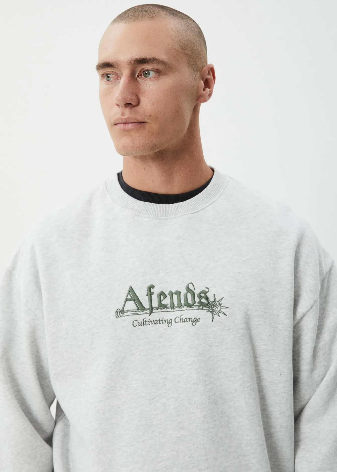 Sweaters & Hoodies<Afends Mace - Crew Neck Jumper Grey Marle