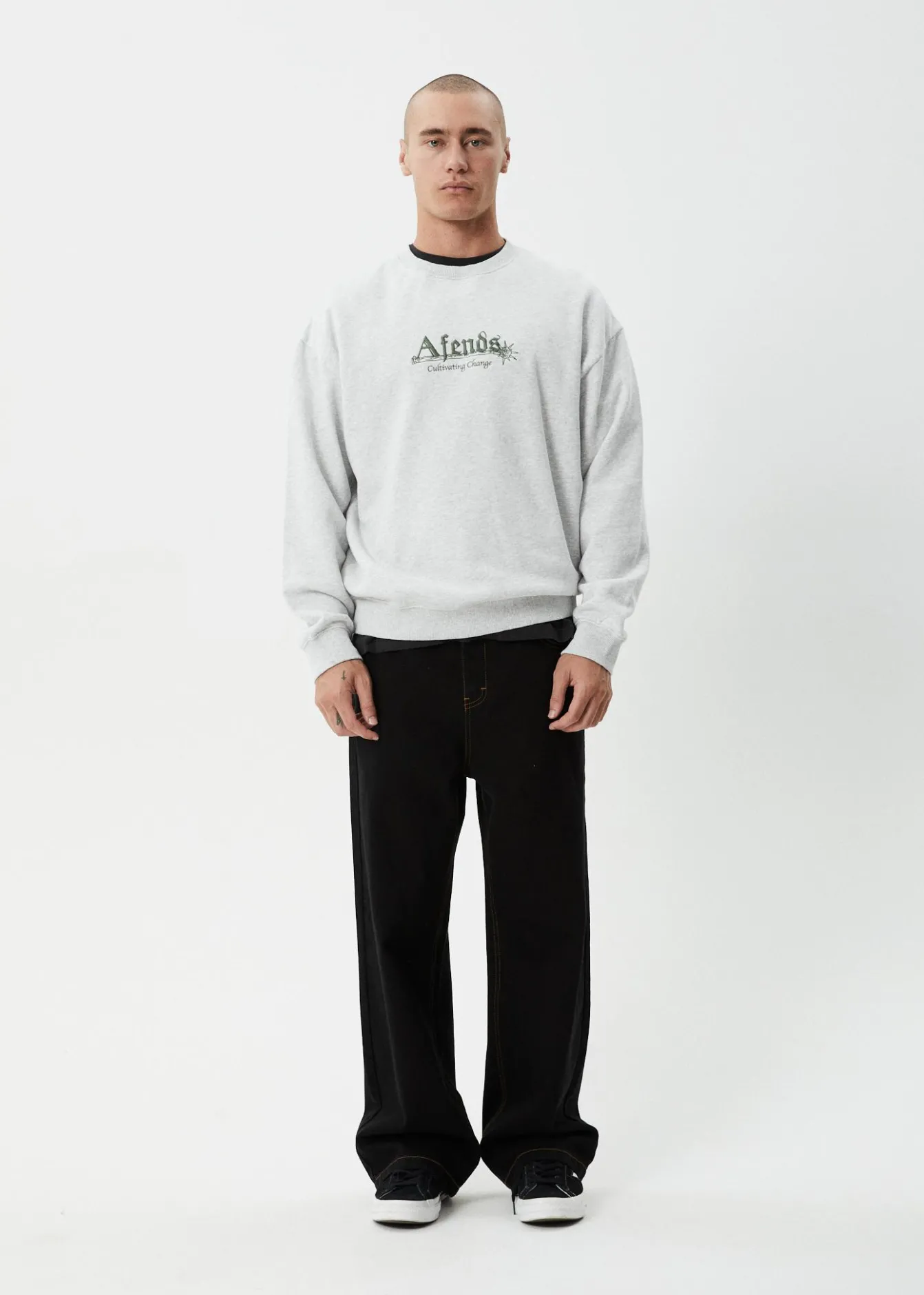 Sweaters & Hoodies<Afends Mace - Crew Neck Jumper Grey Marle