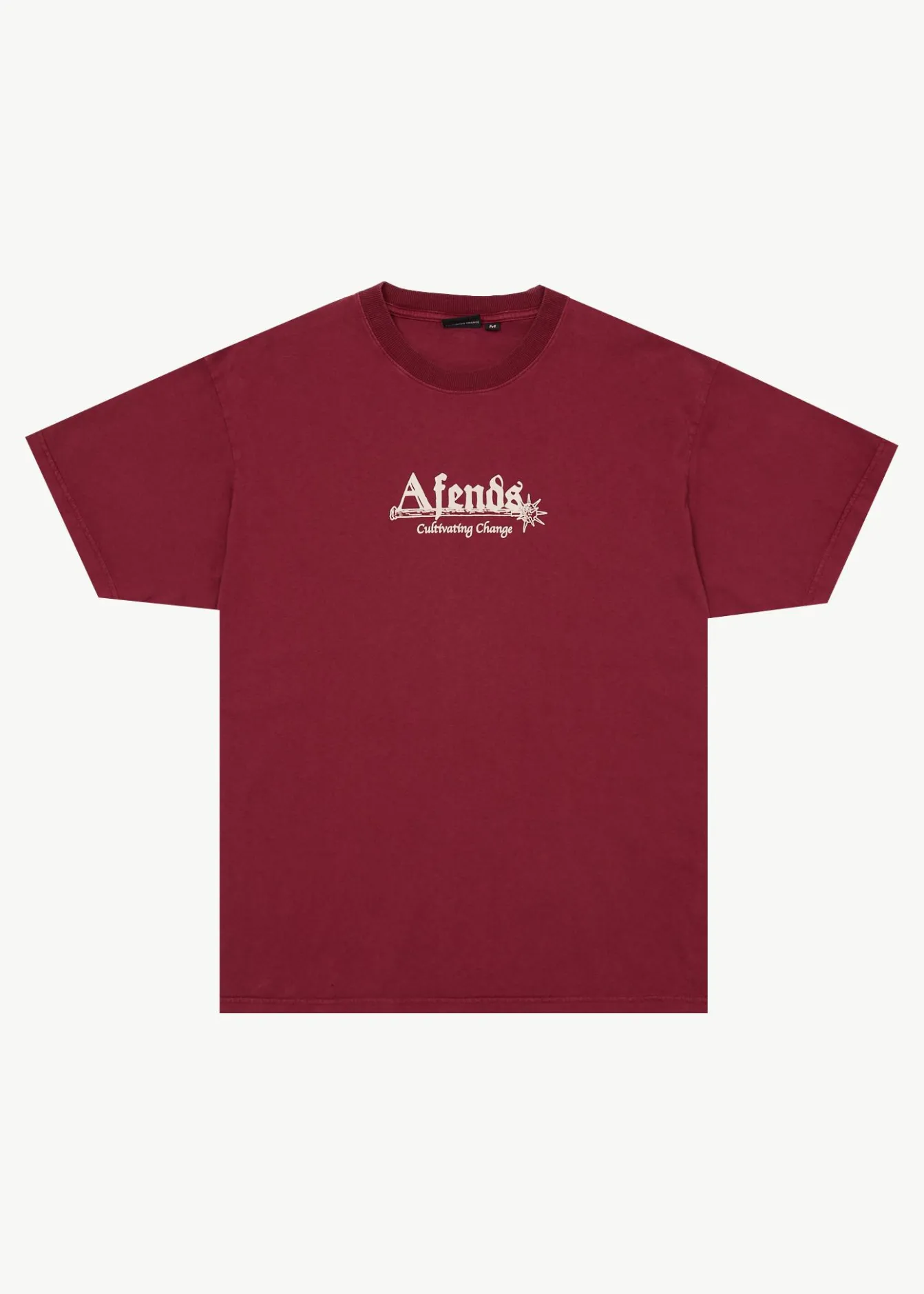 T-Shirts<Afends Mace Life - Boxy Tee Washed Burgundy