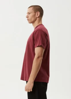 T-Shirts<Afends Mace Life - Boxy Tee Washed Burgundy