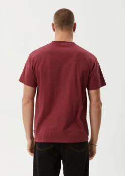 T-Shirts<Afends Mace Life - Boxy Tee Washed Burgundy