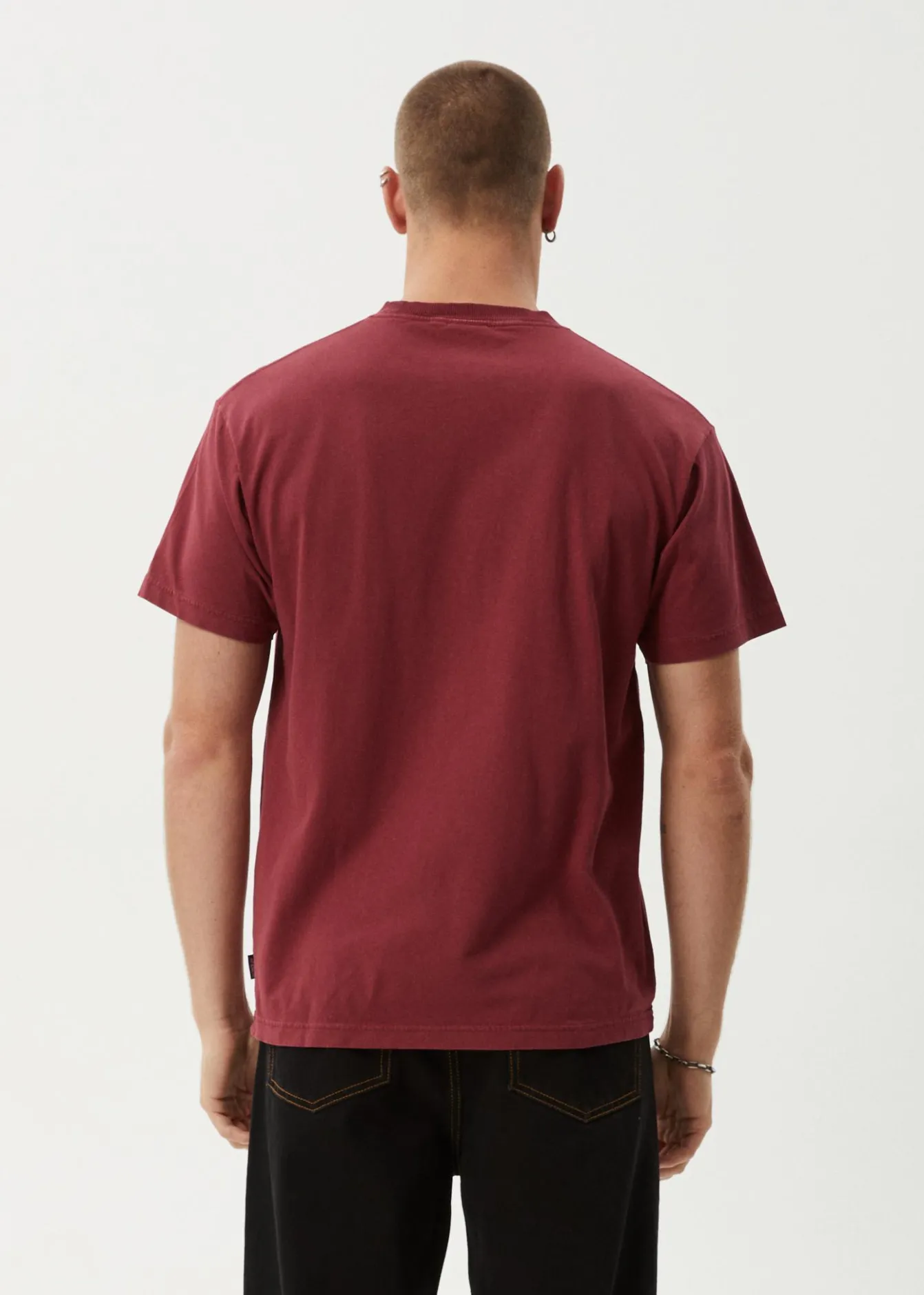 T-Shirts<Afends Mace Life - Boxy Tee Washed Burgundy