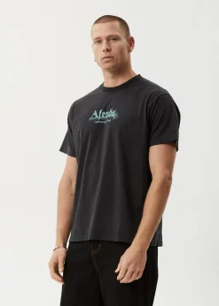 T-Shirts<Afends Mace Life - Boxy Tee Stone Black