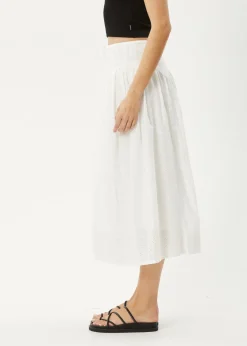 Sets & Co-Ords|Skirts<Afends Marlow  - Midi Skirt White