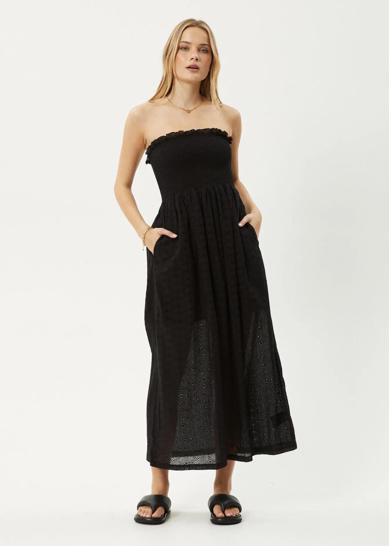 Dresses<Afends Marlow - Strapless Maxi Dress Black