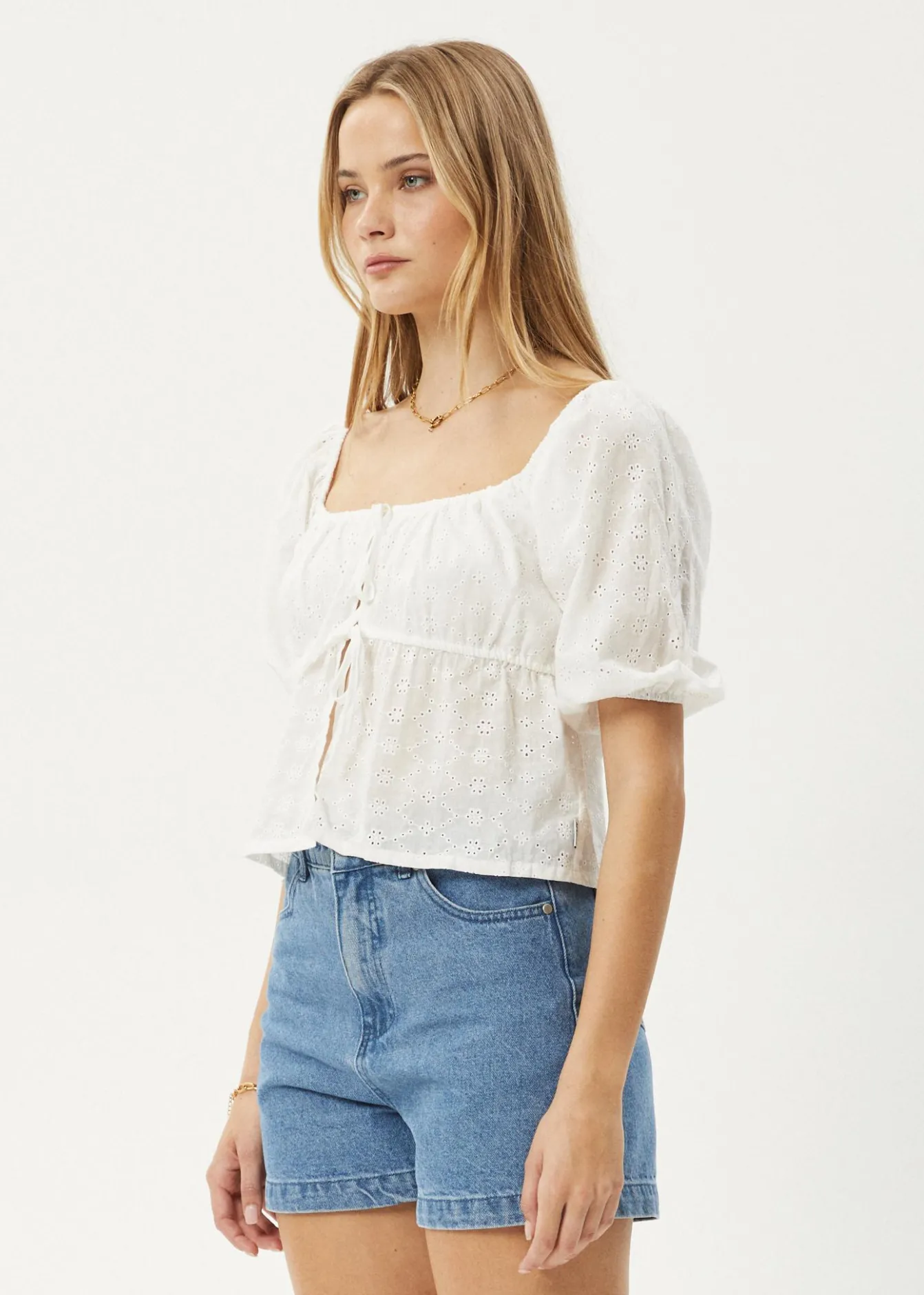 Sets & Co-Ords|Tees & Shirts<Afends Marlow - Tie Front Top White