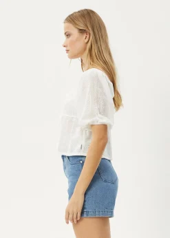 Sets & Co-Ords|Tees & Shirts<Afends Marlow - Tie Front Top White