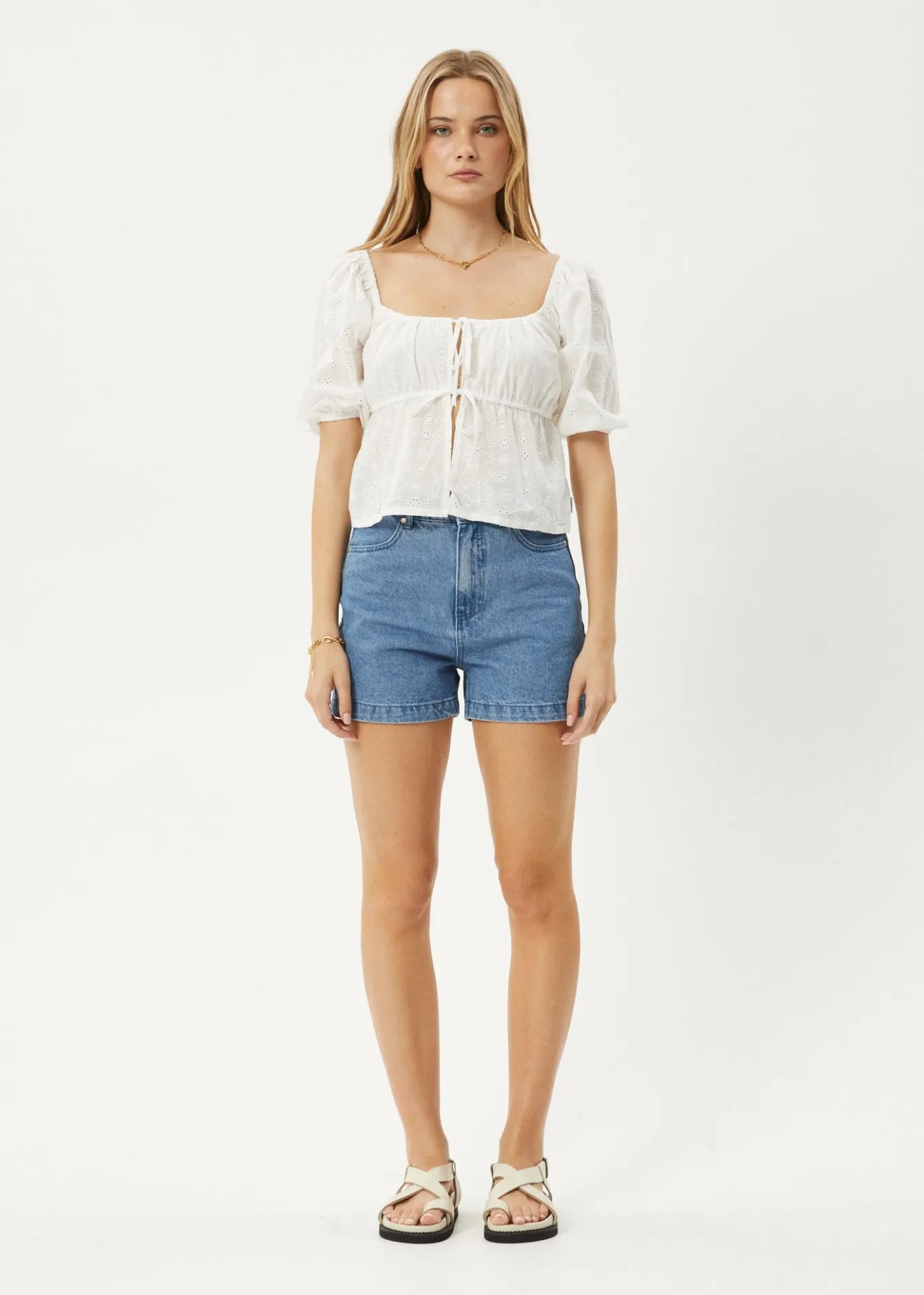 Sets & Co-Ords|Tees & Shirts<Afends Marlow - Tie Front Top White