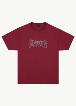 T-Shirts<Afends Mental  - Boxy Tee Washed Burgundy