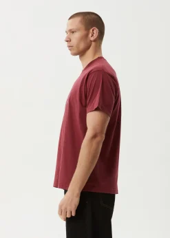 T-Shirts<Afends Mental  - Boxy Tee Washed Burgundy