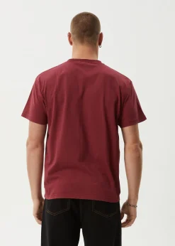 T-Shirts<Afends Mental  - Boxy Tee Washed Burgundy