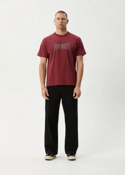 T-Shirts<Afends Mental  - Boxy Tee Washed Burgundy