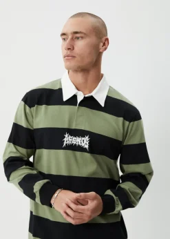 Long Sleeve<Afends Mental  - Rugby Long Sleeve Tee Oil Green