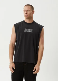 Sleeveless<Afends Mental  - Sleeveless Tee Stone Black
